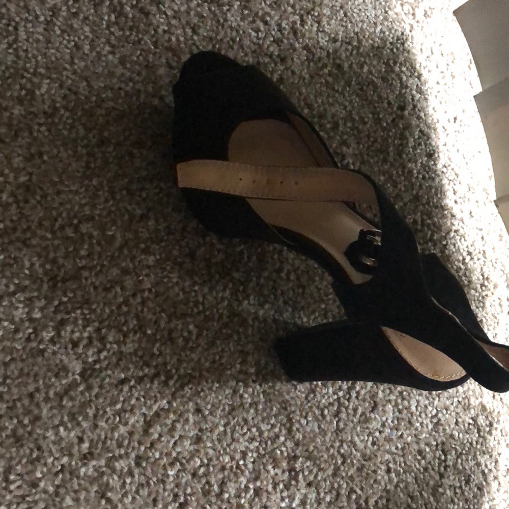 Candies Black Platform Heels